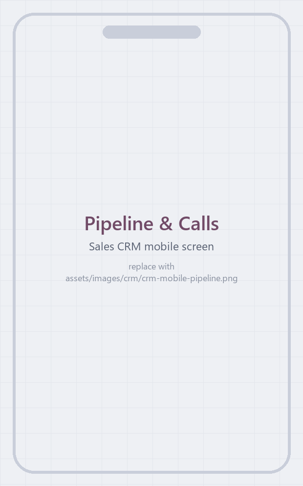 Sales CRM mobile app opportunity pipeline with stages and expected close dates