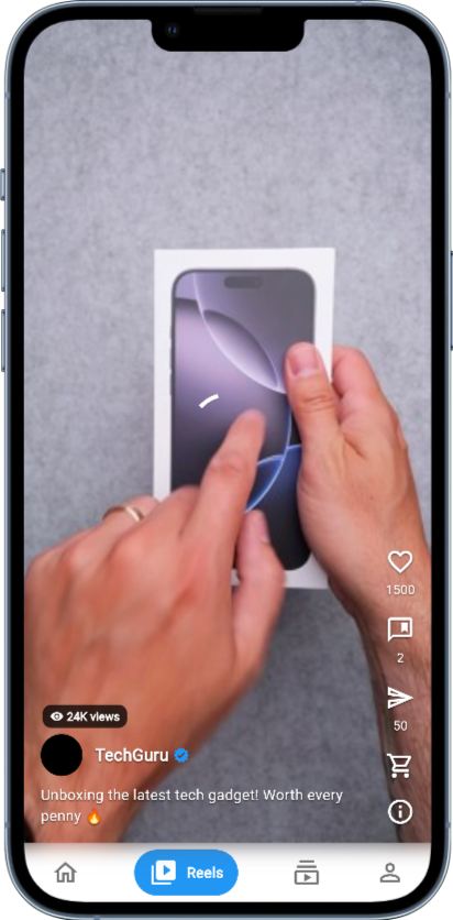Short-form video shopping feed in a Flutter app